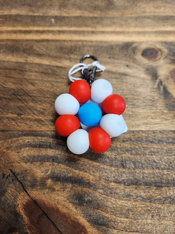 Red, White, and Blue Flower Charm