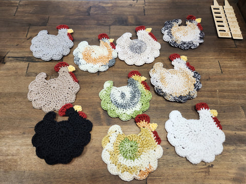 Crochet Chicken Coasters