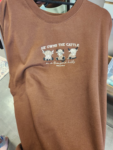 He owns the cattle sweatshirt