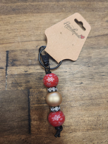 Red Snowflakes- Mini Keychain